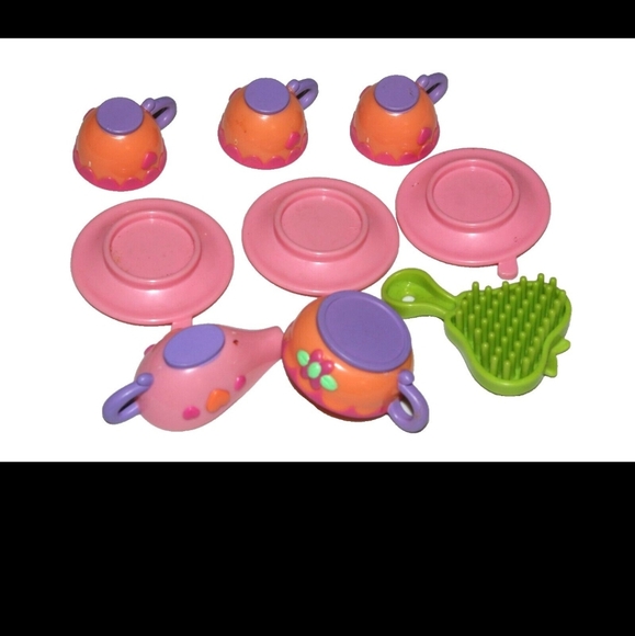 My Little Pony MLP G3 TEA PARTY cups saucers brush cream sugar lot _ 9PC - Picture 3 of 3